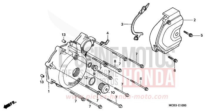 LEFT CRANKCASE COVER for Transalp 650 MUTE BLACK METALLIC (NH359) from 2001
